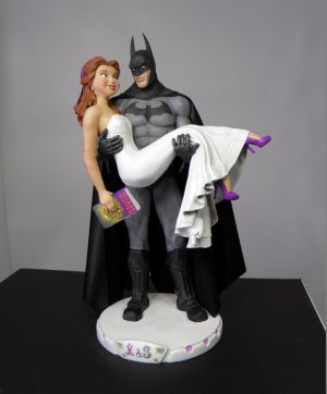 Batman Arkham & Belle Custom Wedding Cake Topper
