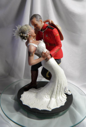 RCMP tattoo birdcage custom wedding cake topper
